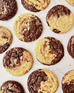 Bakes by Lo's Celestial Swirl Cookie combines chocolate and sugar cookie dough.